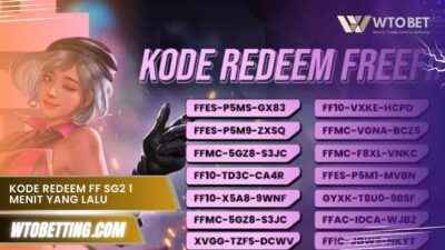 Kode Redeem FF SG2 1 Menit yang Lalu: Segera Ambil Bonusmu