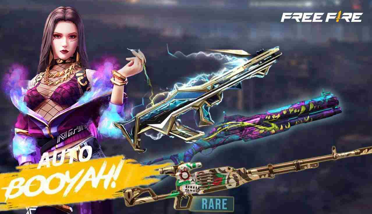 Daftar skin dengan tambahan status damage & rate of fire.