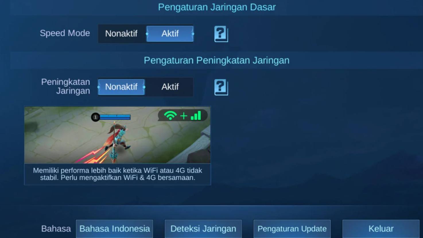 Optimasi setting MLBB anti lag untuk HP spek rendah