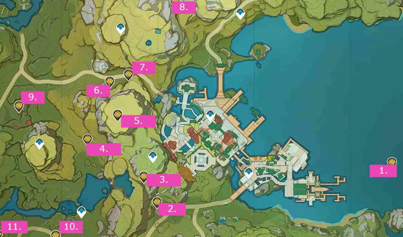 Peta Lokasi Koleksi Geoculus Game RPG Genshin Lengkap