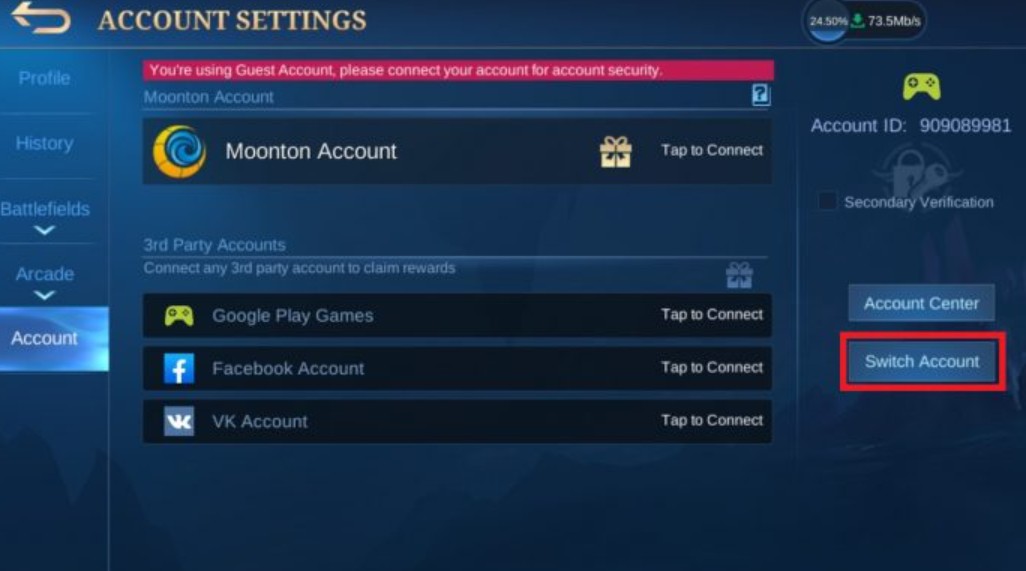 Solusi cepat mengembalikan akun ML yang terhubung FB.
